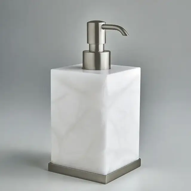 3SC Baster Square Дозатор для жидкого мыла, настольный, цвет: алебастр/никель сатинированный матовый