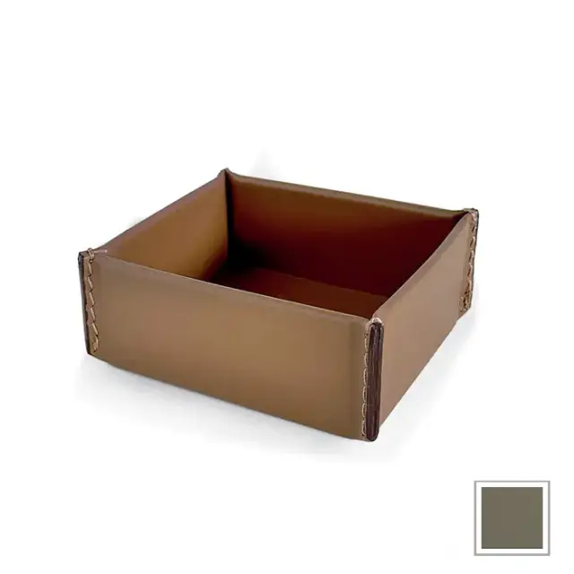 3SC Meridien Лоток 11х4.5х9.5см., настольный, гладкая кожа, цвет: Tortora