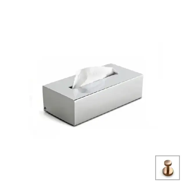 3SC Metal Tonda Контейнер для бумажных салфеток 26х7х13см., настольный/подвесной, цвет: Warm Brushed Bronze PVD