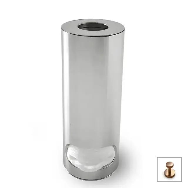 3SC Metal Tonda Контейнер для ватных дисков 6x15см., настольный, цвет: Warm Brushed Bronze PVD