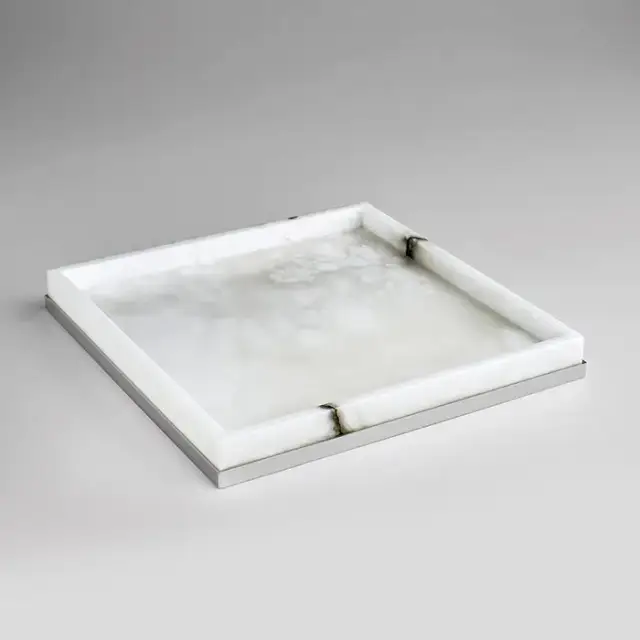 3SC Baster Round Лоток 25.5х2.5х25.5 см., настольный, цвет: алебастр/хром