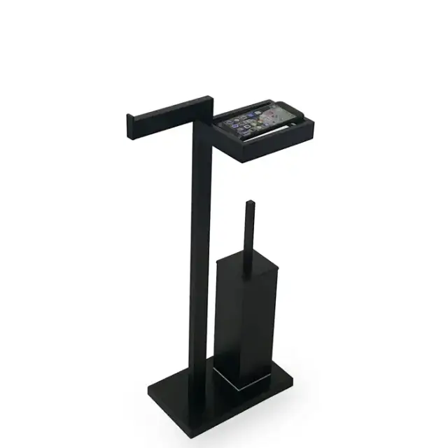 3SC SK 3.0 Стойка напольная, с держателем тб, полочкой и ёршиком, цвет: чёрный матовый